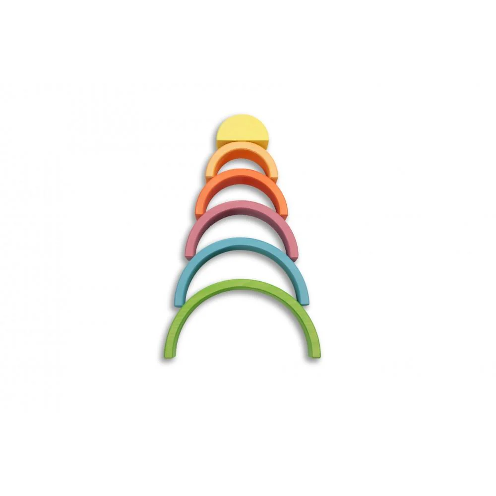 Ocamora 6 Piece Wooden Rainbow Stacker (GREEN) - Image 3