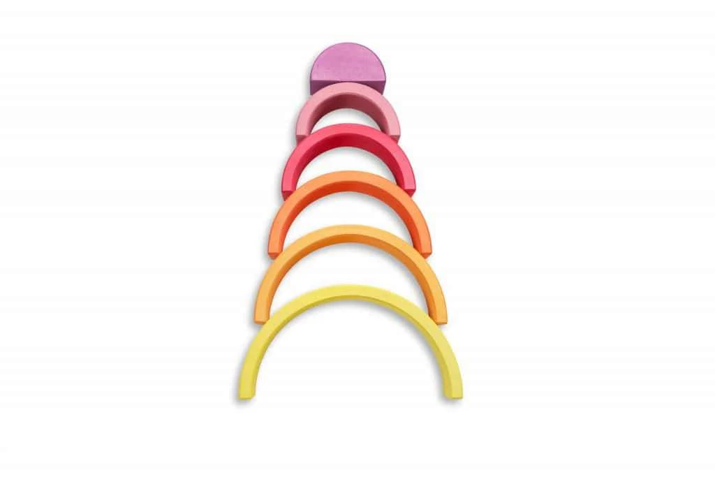 Ocamora 6 Piece Wooden Rainbow Stacker (YELLOW) - Image 3