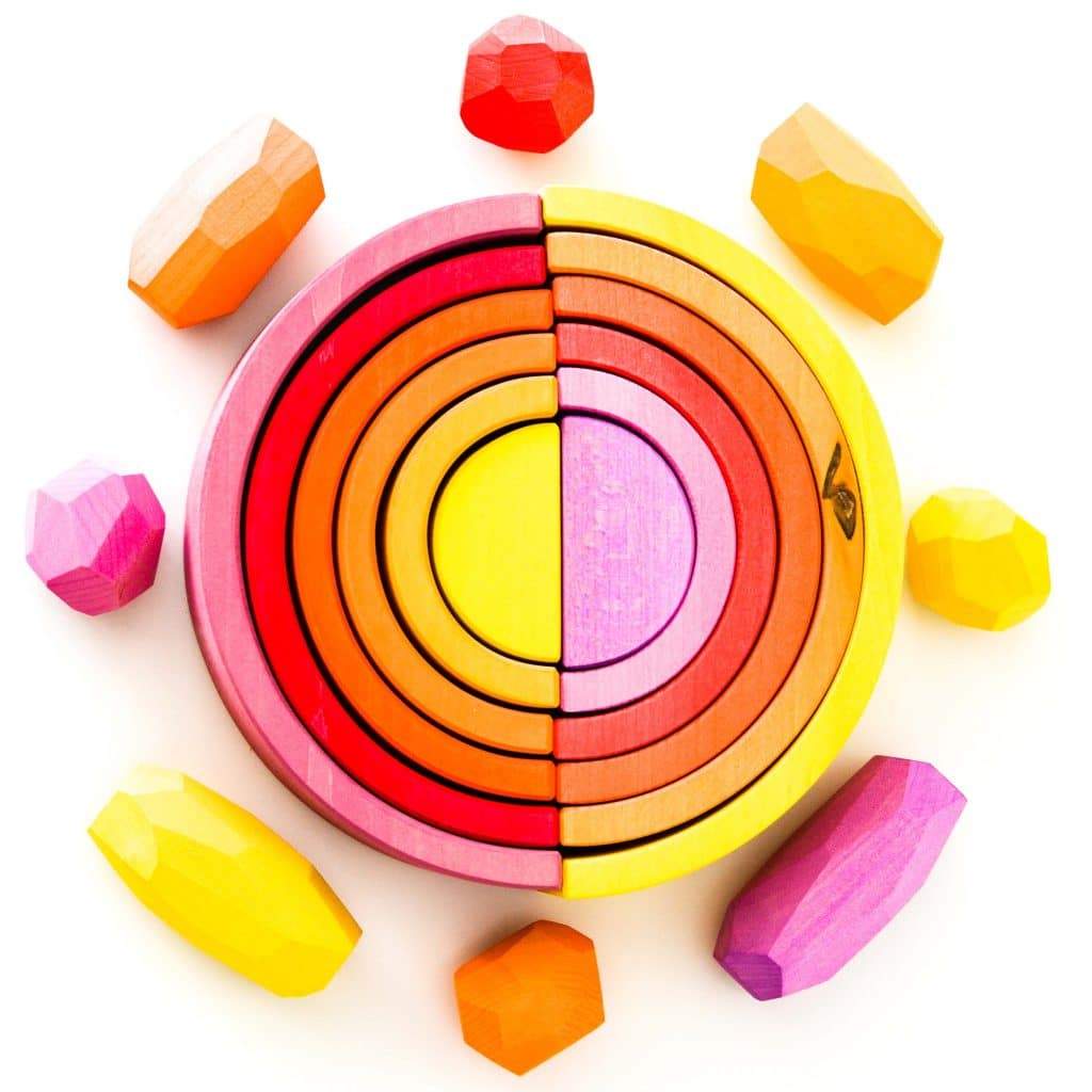 Ocamora 6 Piece Wooden Rainbow Stacker (YELLOW) - Image 4