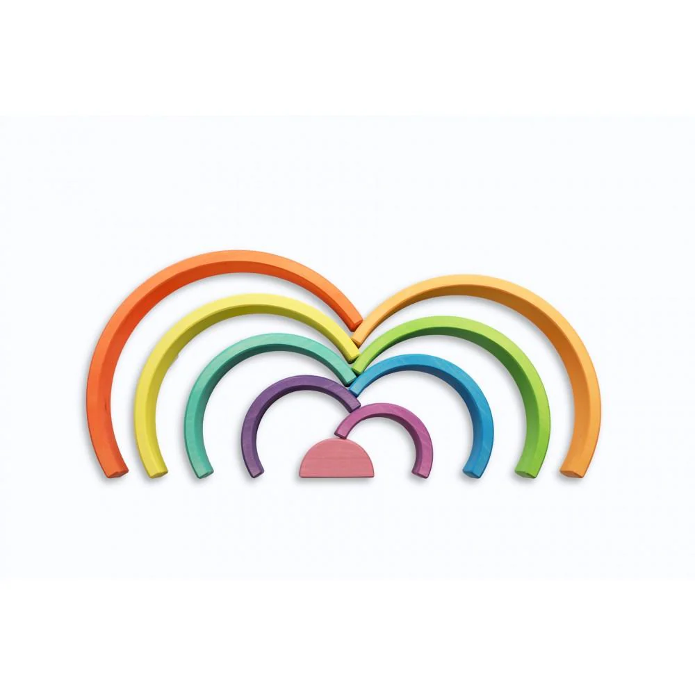 Ocamora 9 Piece Wooden Rainbow Stacker (ORANGE) - Image 3