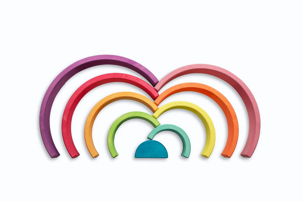 Ocamora 9 Piece Wooden Rainbow Stacker (PINK) - Image 3
