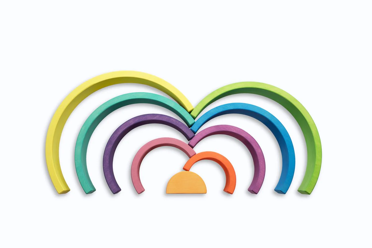 Ocamora 9 Piece Wooden Rainbow Stacker (YELLOW) - Image 3