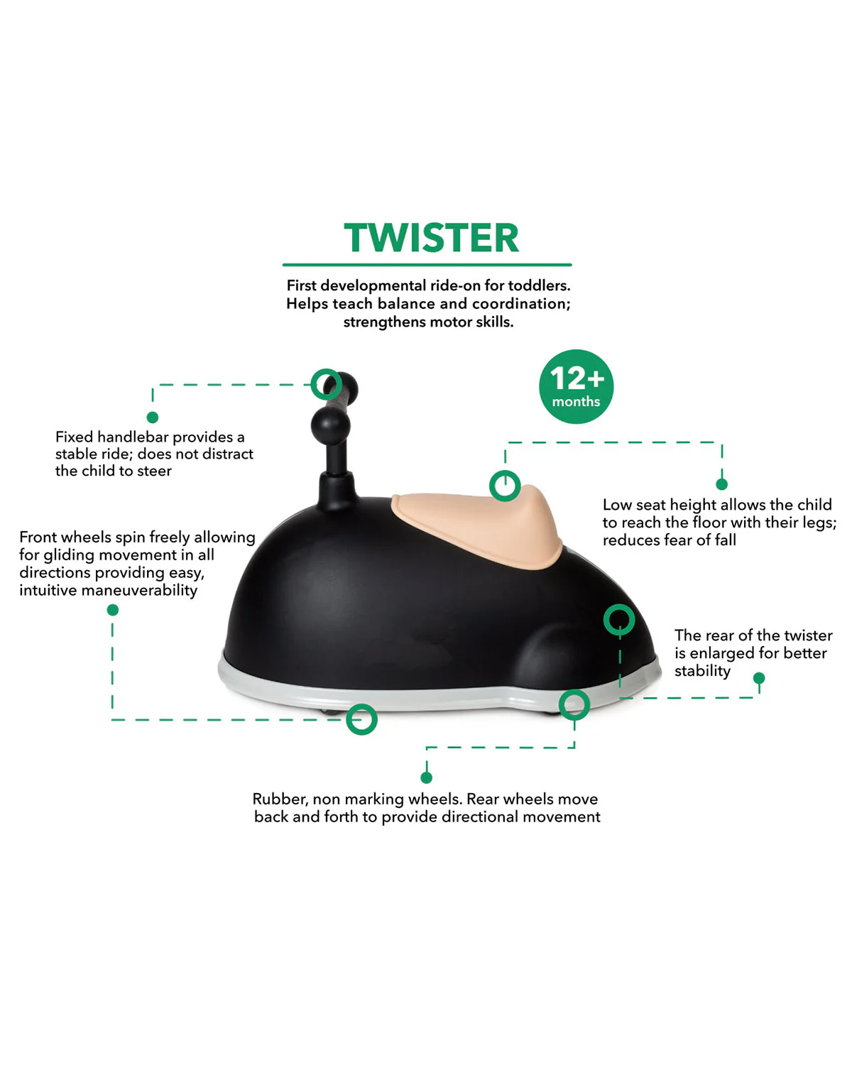 Baghera Ride-On TWISTER Black - Image 3
