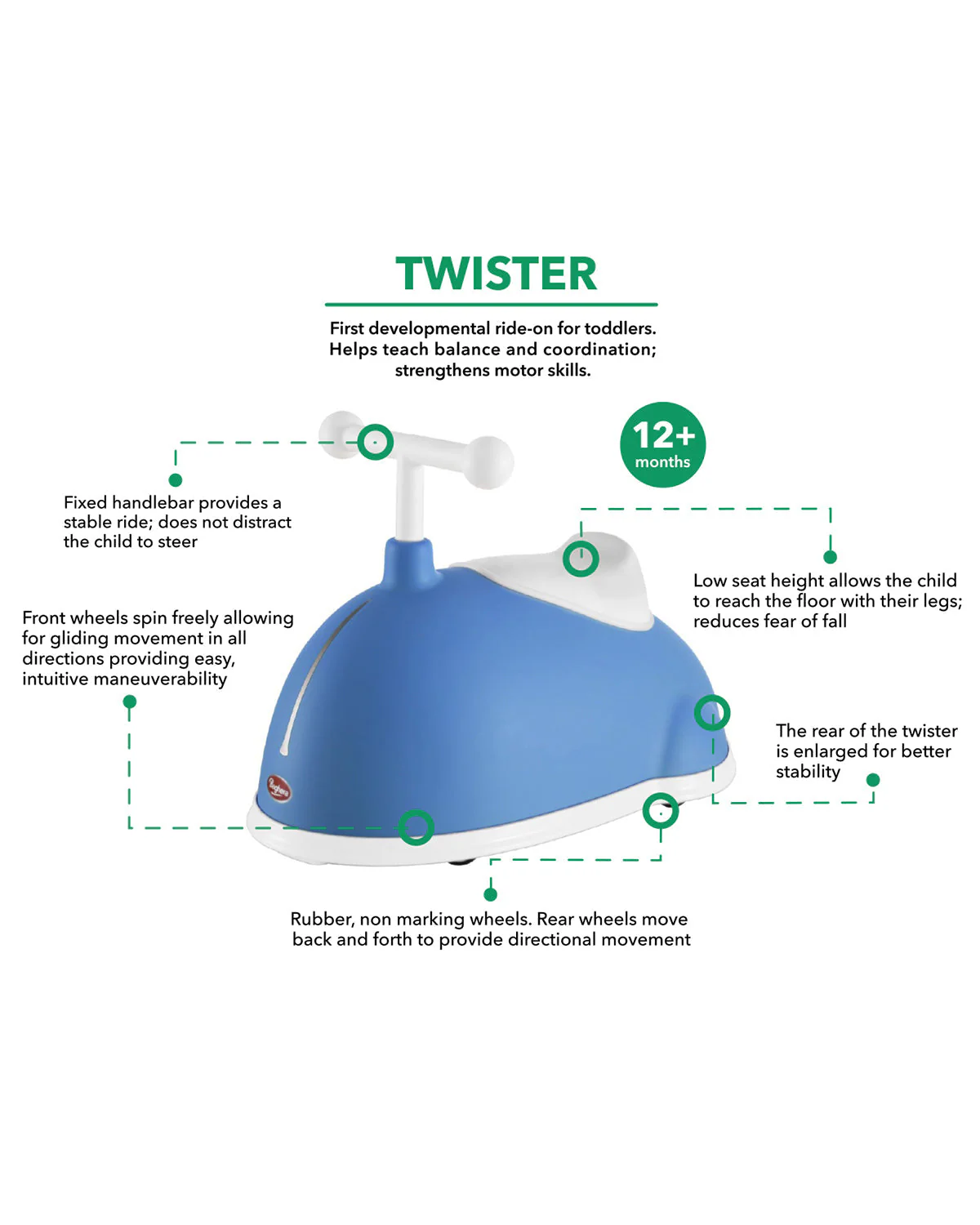 Baghera Ride-On TWISTER Blue - Image 3