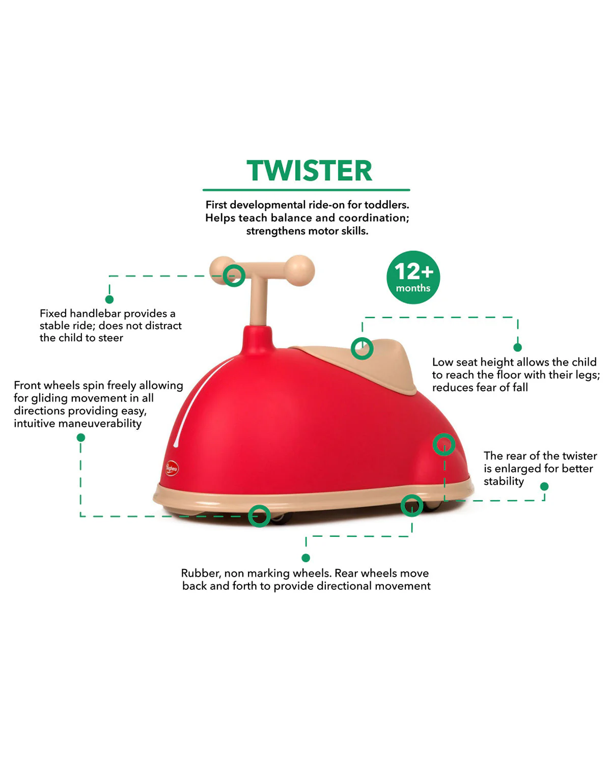 Baghera Ride-On TWISTER Red - Image 3