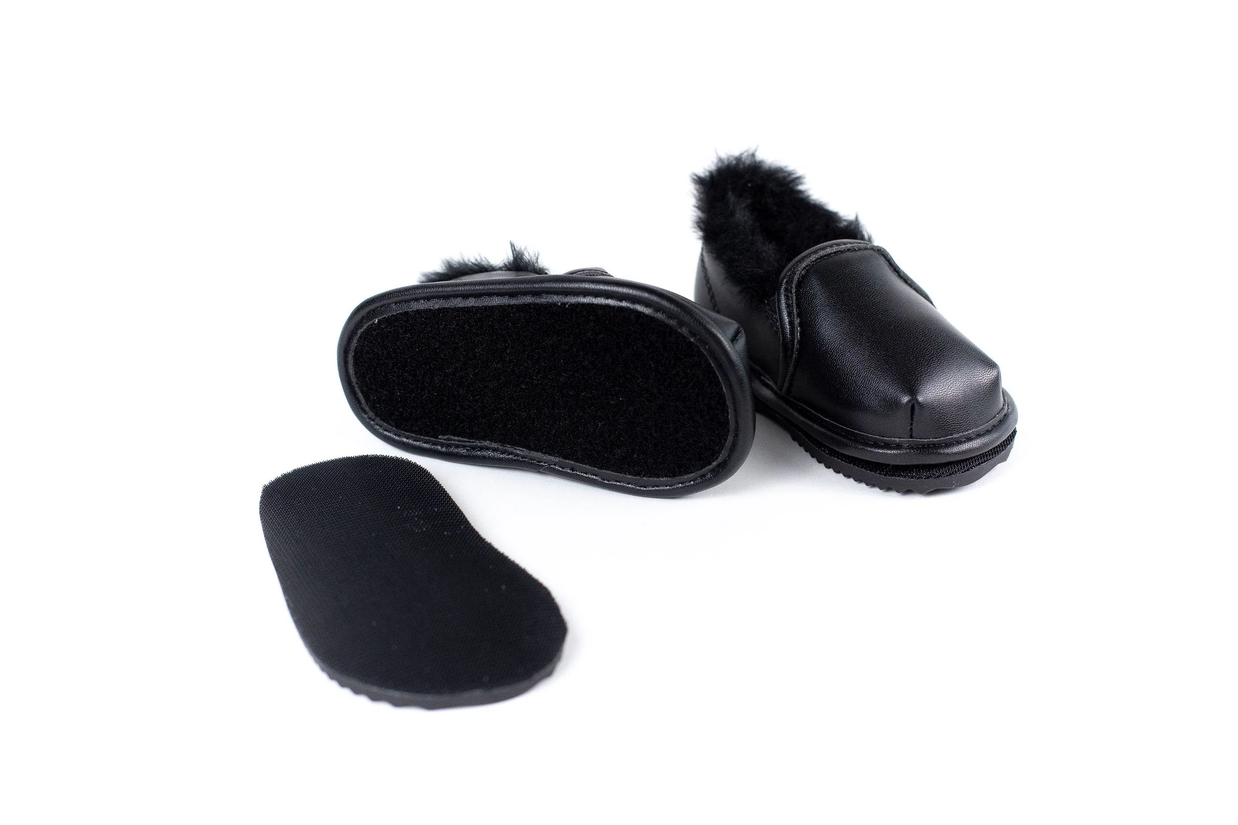 Ozznek Shoes  Black Slip-On Shoe Top with Faux-Fur Lining - Image 2