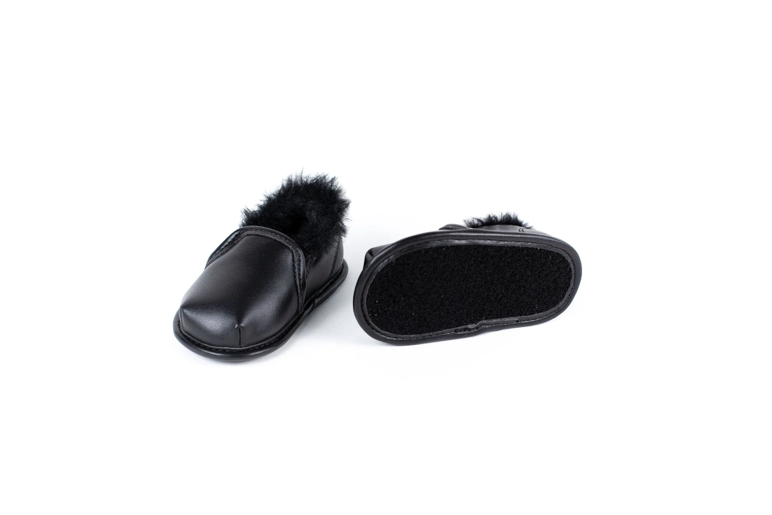 Ozznek Shoes  Black Slip-On Shoe Top with Faux-Fur Lining - Image 3