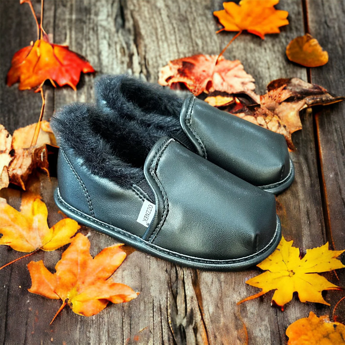 Ozznek Shoes  Black Slip-On Shoe Top with Faux-Fur Lining - Image 4