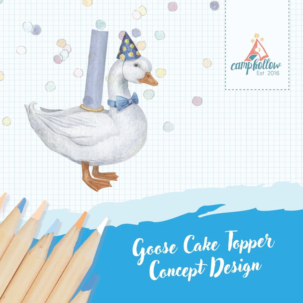 Camp Hollow Blue Goose Cake Topper - Image 2