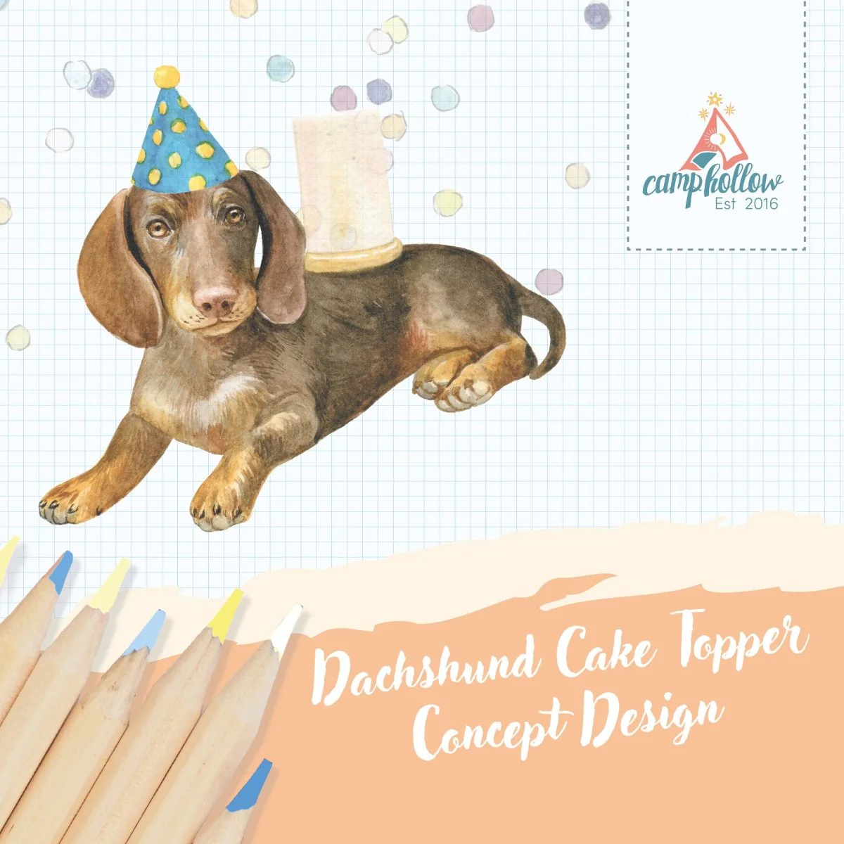 Camp Hollow Dachshund Cake Topper - Image 2