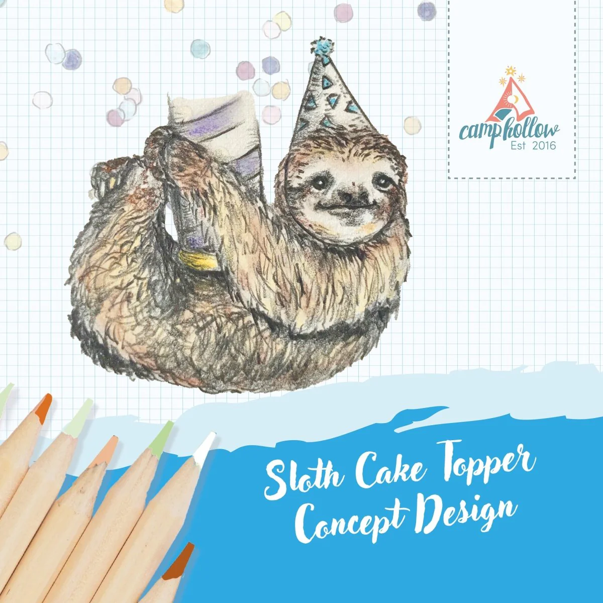 Camp Hollow Sloth Cake Topper - Image 2