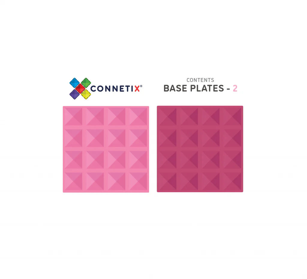 Connetix Magnetic Tiles | Pastel Pink & Berry Base Plate Pack Pastel  (2 pcs) - Image 4