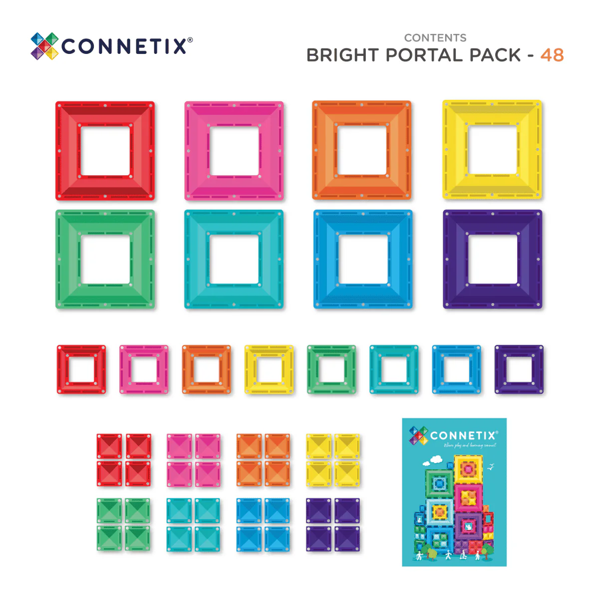 Connetix Magnetic Tiles | Bright Portal Pack (48 pcs) - Image 9