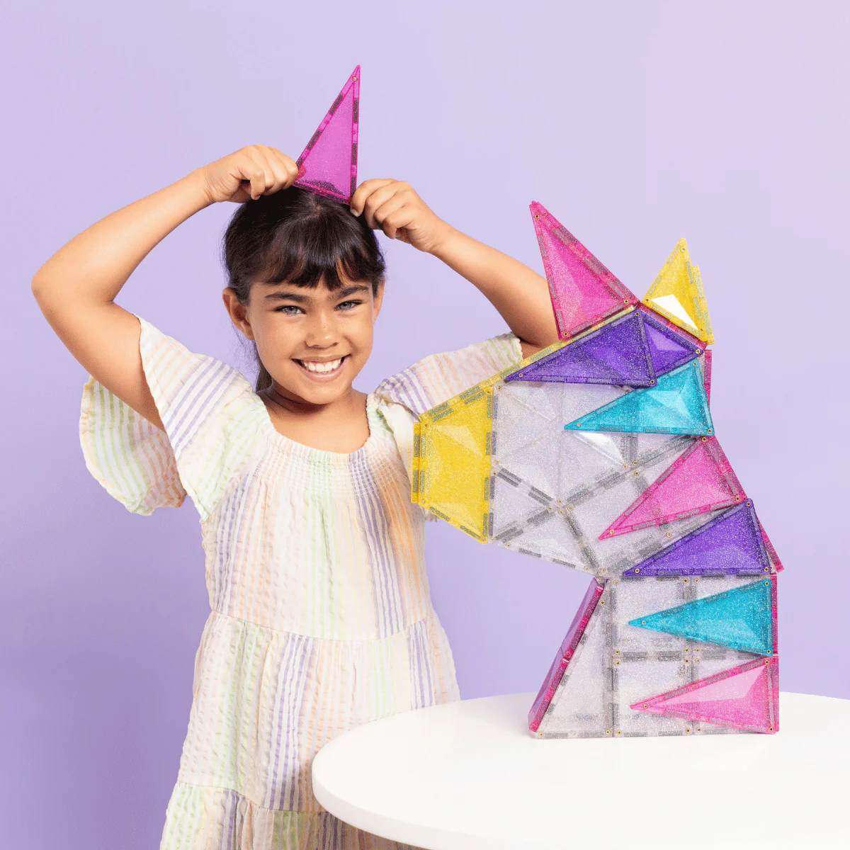 Connetix Magnetic Tiles | Glitter Unicorn Pack (56pcs) - Image 4