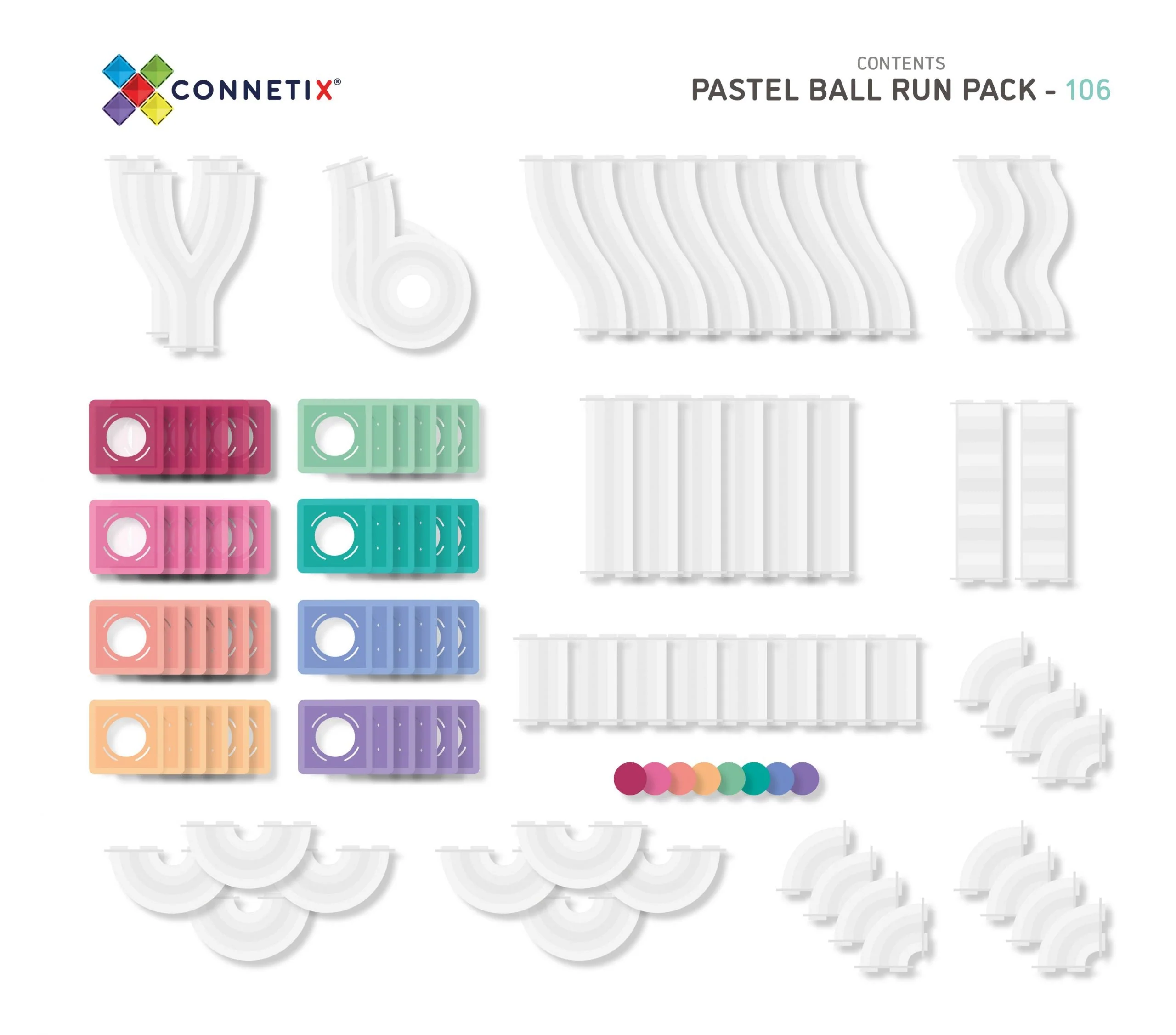 Connetix Magnetic Tiles | Pastel Marble Run (106 pcs) - Image 3