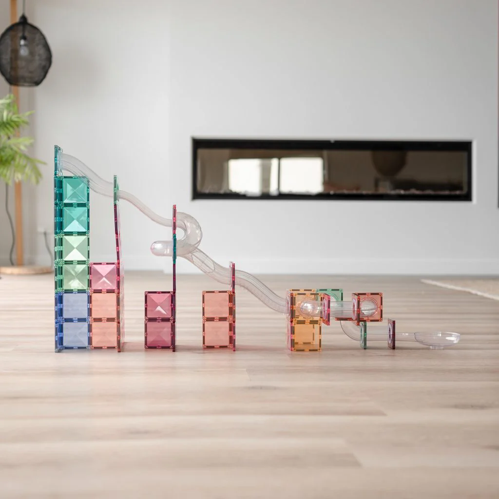 Connetix Magnetic Tiles | Pastel Ball Run Expansion (80 pcs) - Image 2