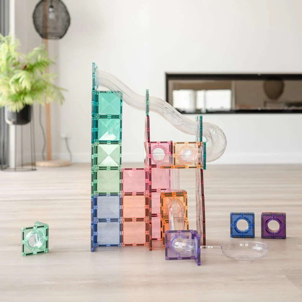 Connetix Magnetic Tiles | Pastel Ball Run Expansion (80 pcs) - Image 5