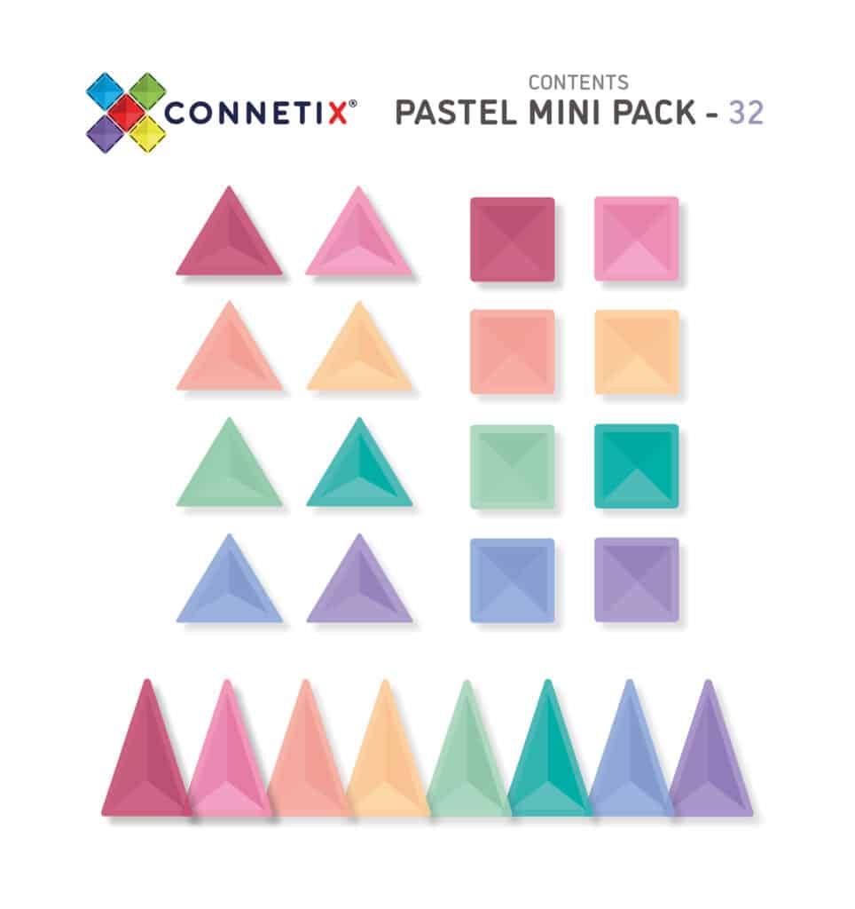 Connetix Magnetic Tiles | Pastel Mini Pack (32 pcs) - Image 7