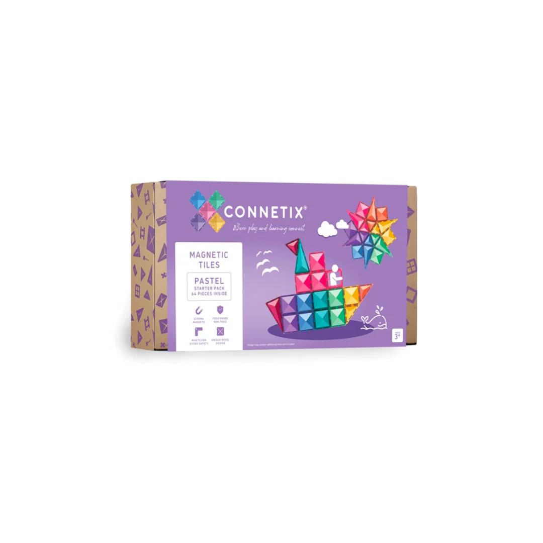 Connetix Magnetic Tiles | Pastel Starter Pack (64 pcs) - Image 3