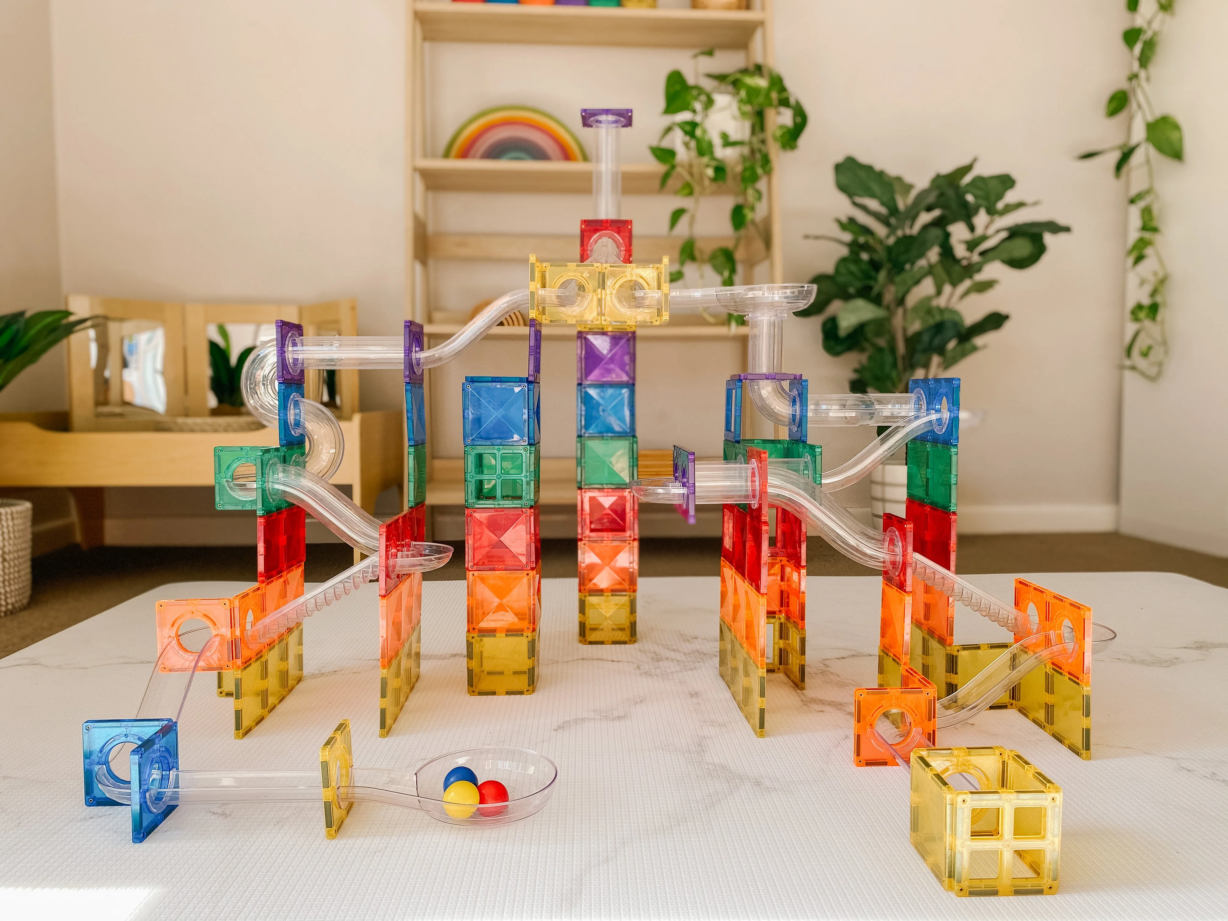 Connetix Magnetic Tiles | Rainbow Marble Run (92 pcs) - Image 3