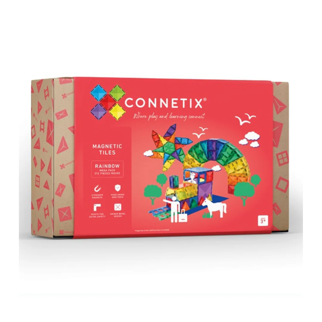 Connetix Magnetic Tiles | Rainbow Mega Pack (212 pcs) - Image 5