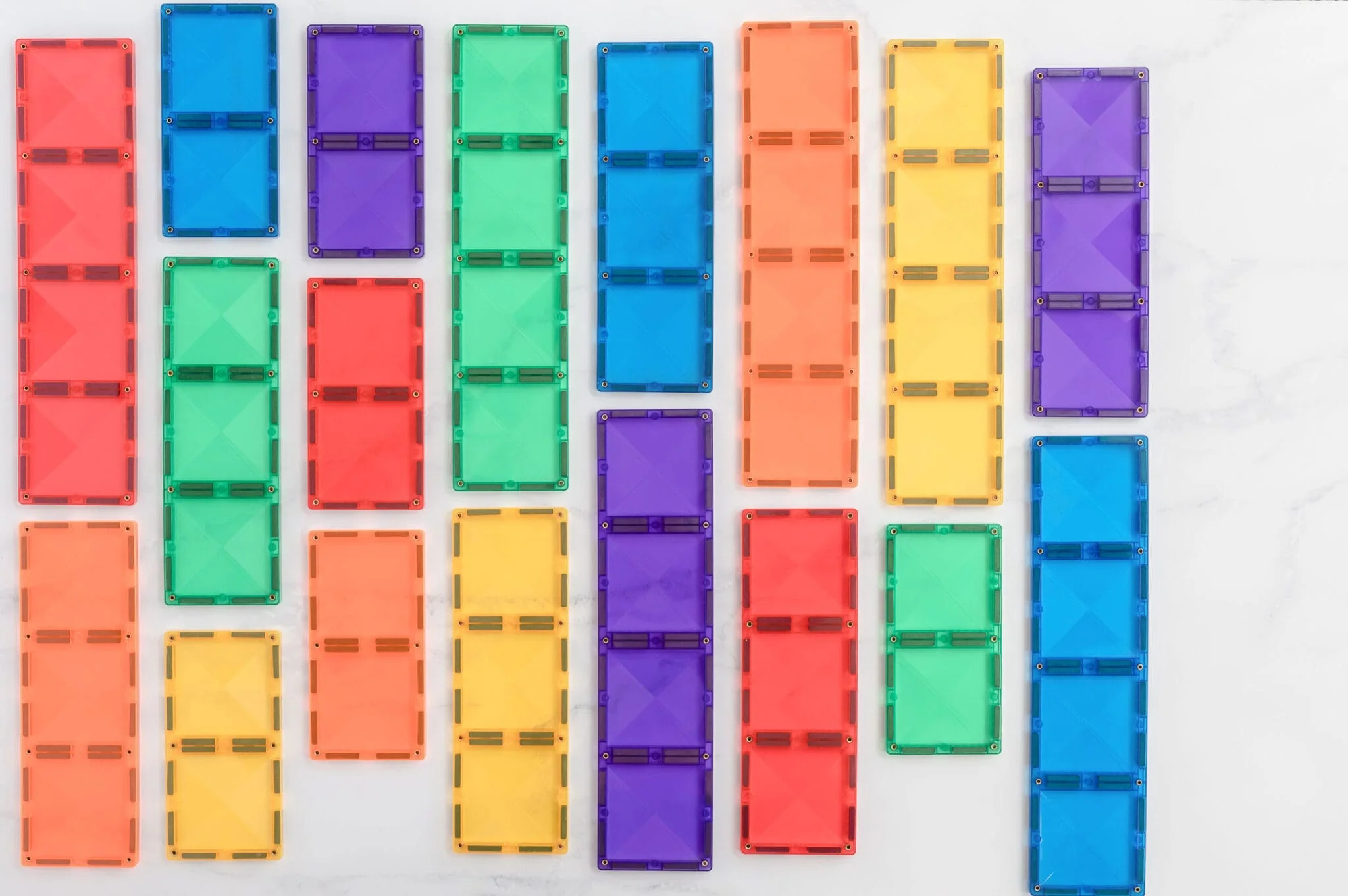 Connetix Magnetic Tiles | Rainbow Rectangle Pack (18 pcs) - Image 3