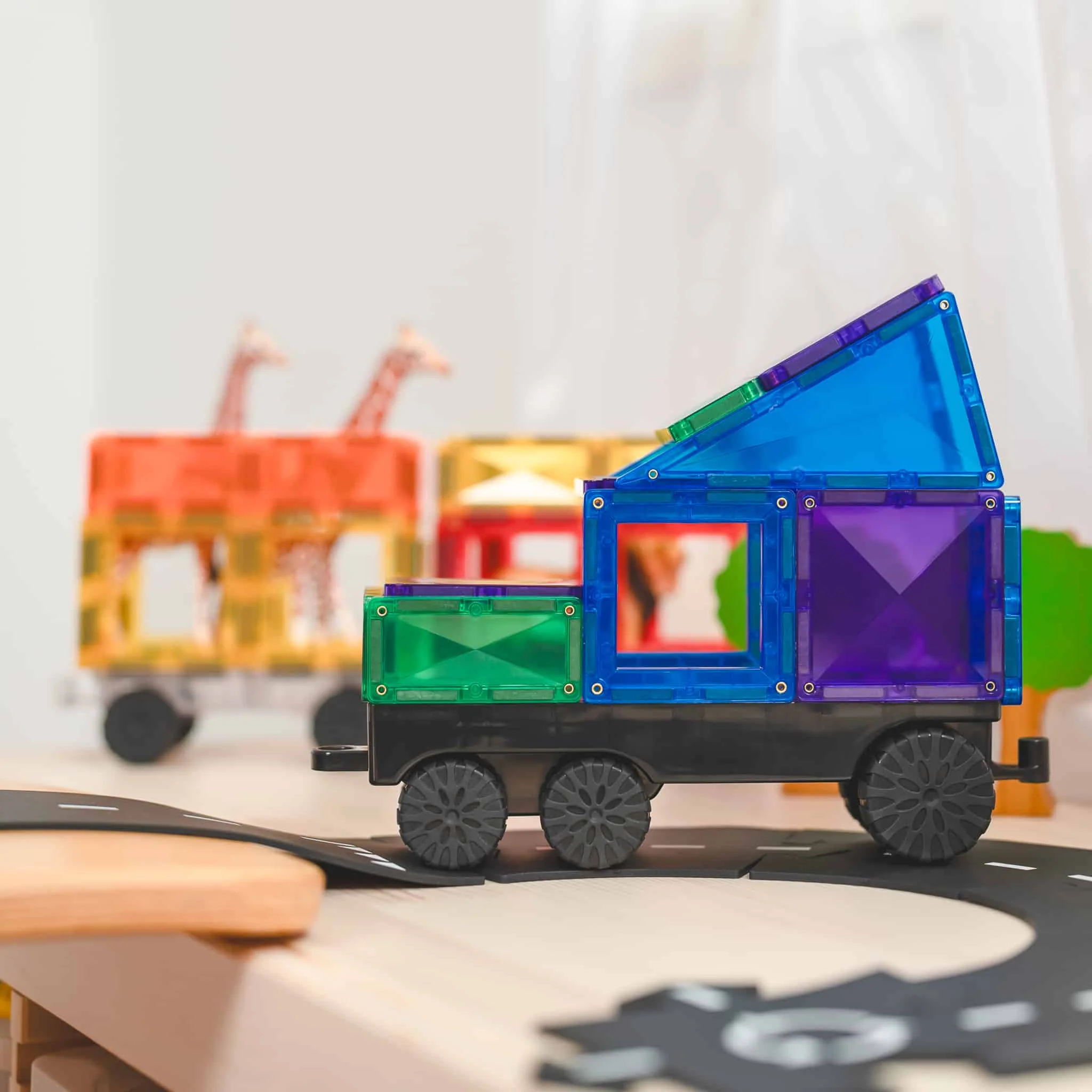Connetix Magnetic Tiles | Rainbow Transport Pack (50 pcs) - Image 6