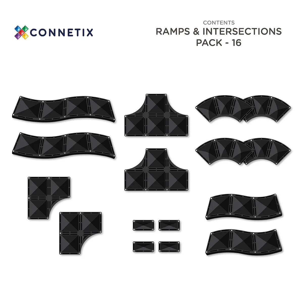 Connetix Magnetic Tiles | Ramps & Intersections (16 pcs) - Image 16