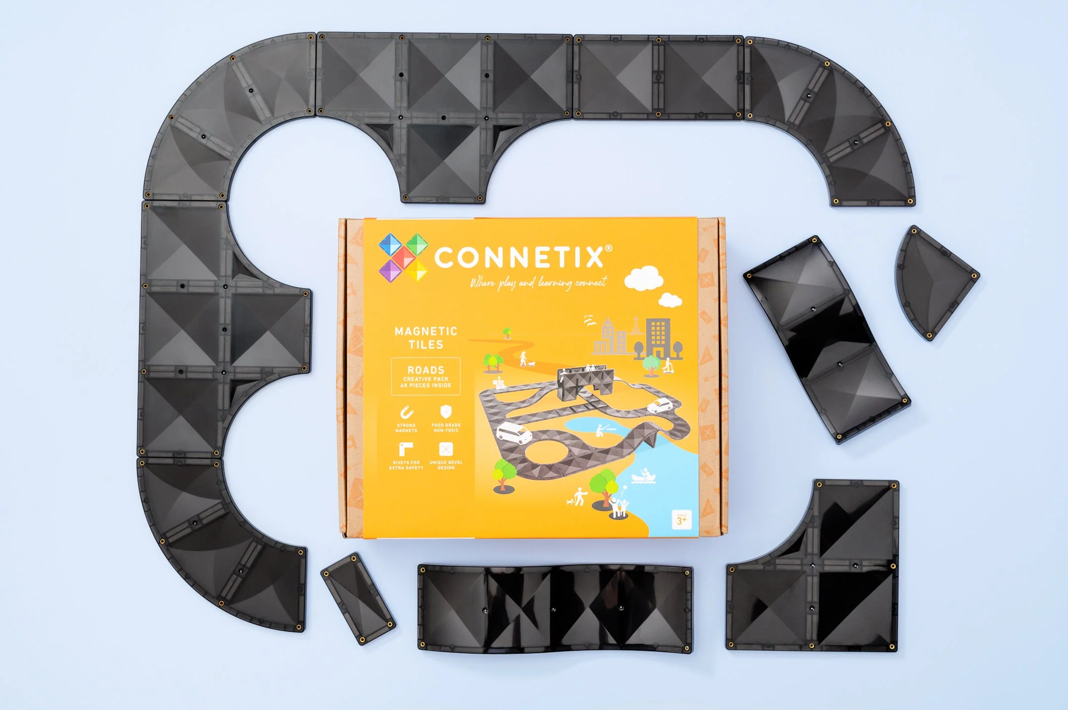 Connetix Magnetic Tiles | Roads Creative Pack (48 pcs) - Image 27