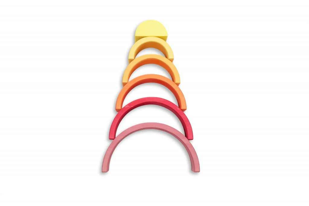 Ocamora 6 Piece Wooden Rainbow Stacker (PINK) - Image 3
