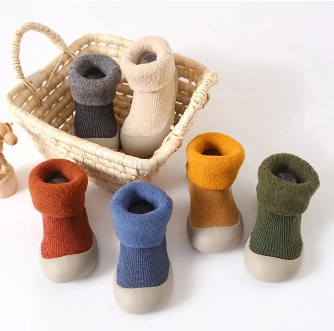 Ozznekshoes Cozy Sock Shoes for Kids- Warm First Walker Shoes | Fleece Lined - Image 7