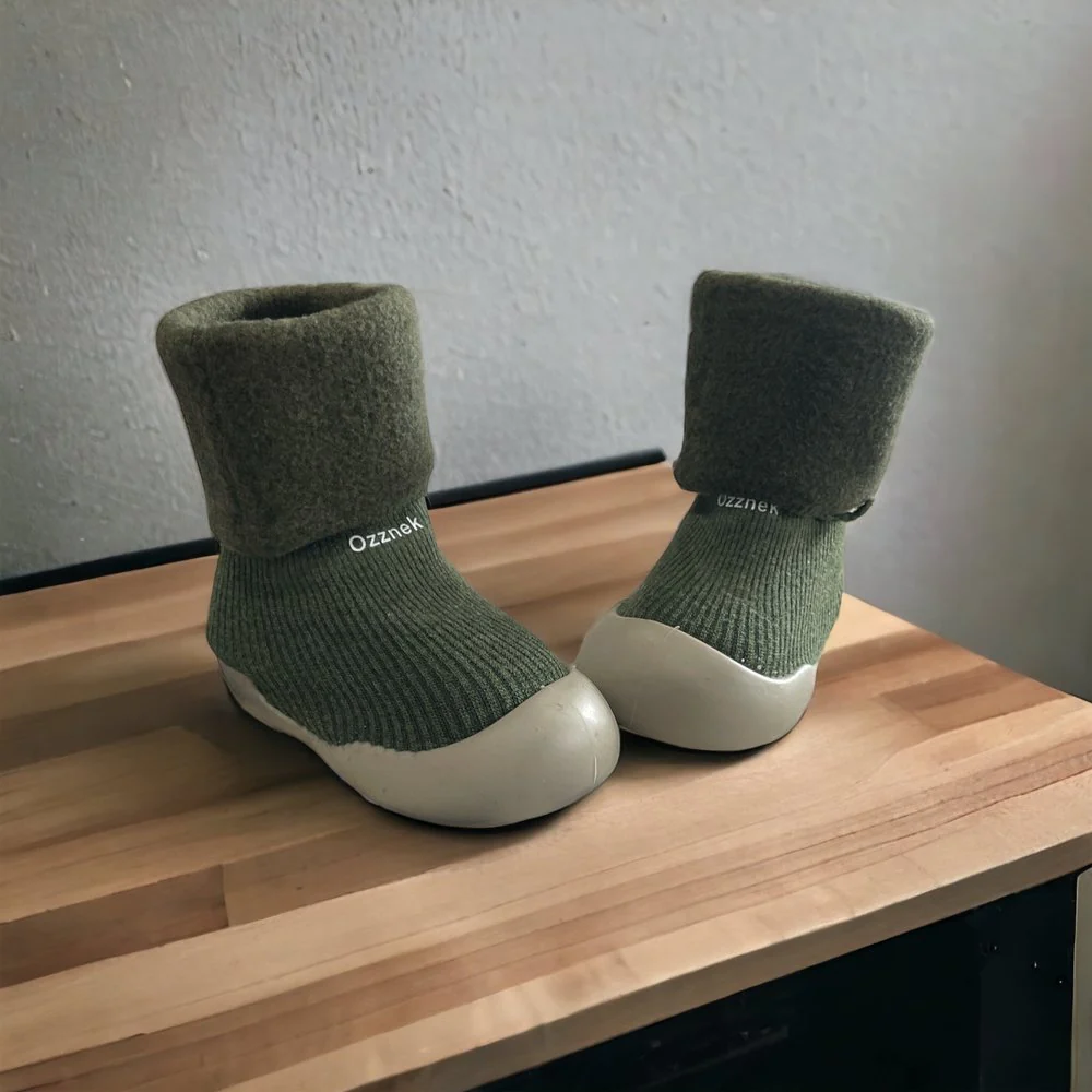 Ozznekshoes Cozy Sock Shoes for Kids- Warm First Walker Shoes | Fleece Lined - Image 8