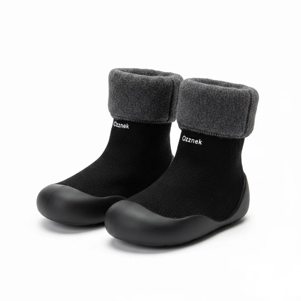 Ozznekshoes Cozy Sock Shoes for Kids- Warm First Walker Shoes | Fleece Lined - Image 9