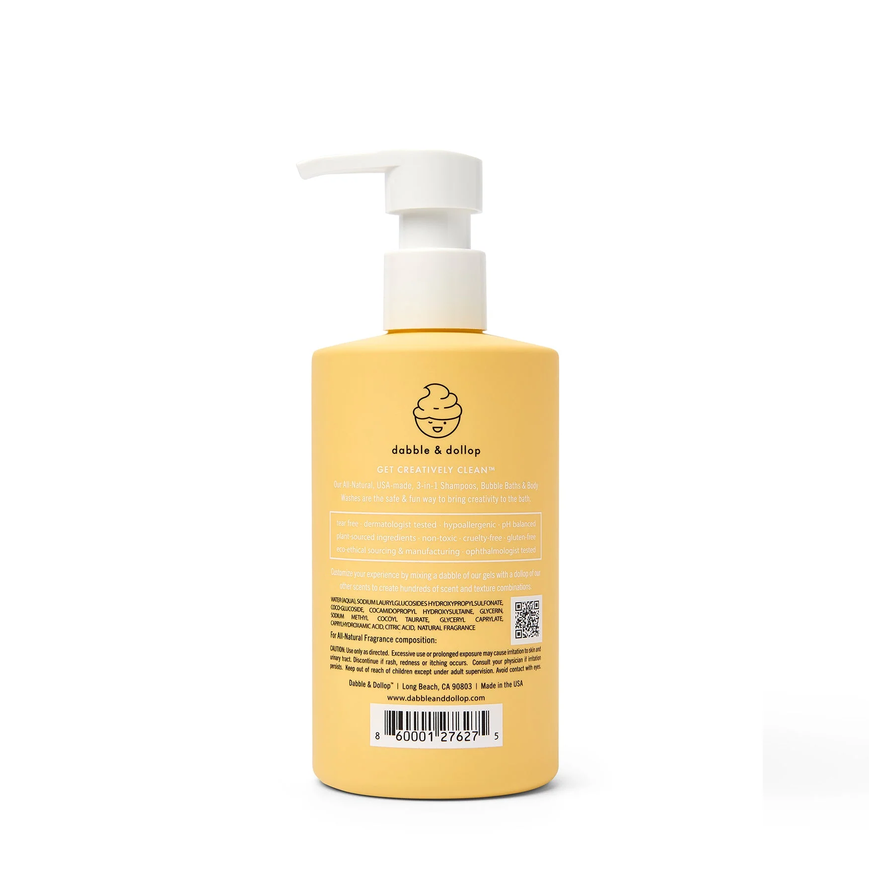 Dabble & Dollop Lemon Bubble Bath, Body Wash & Shampoo - Image 3