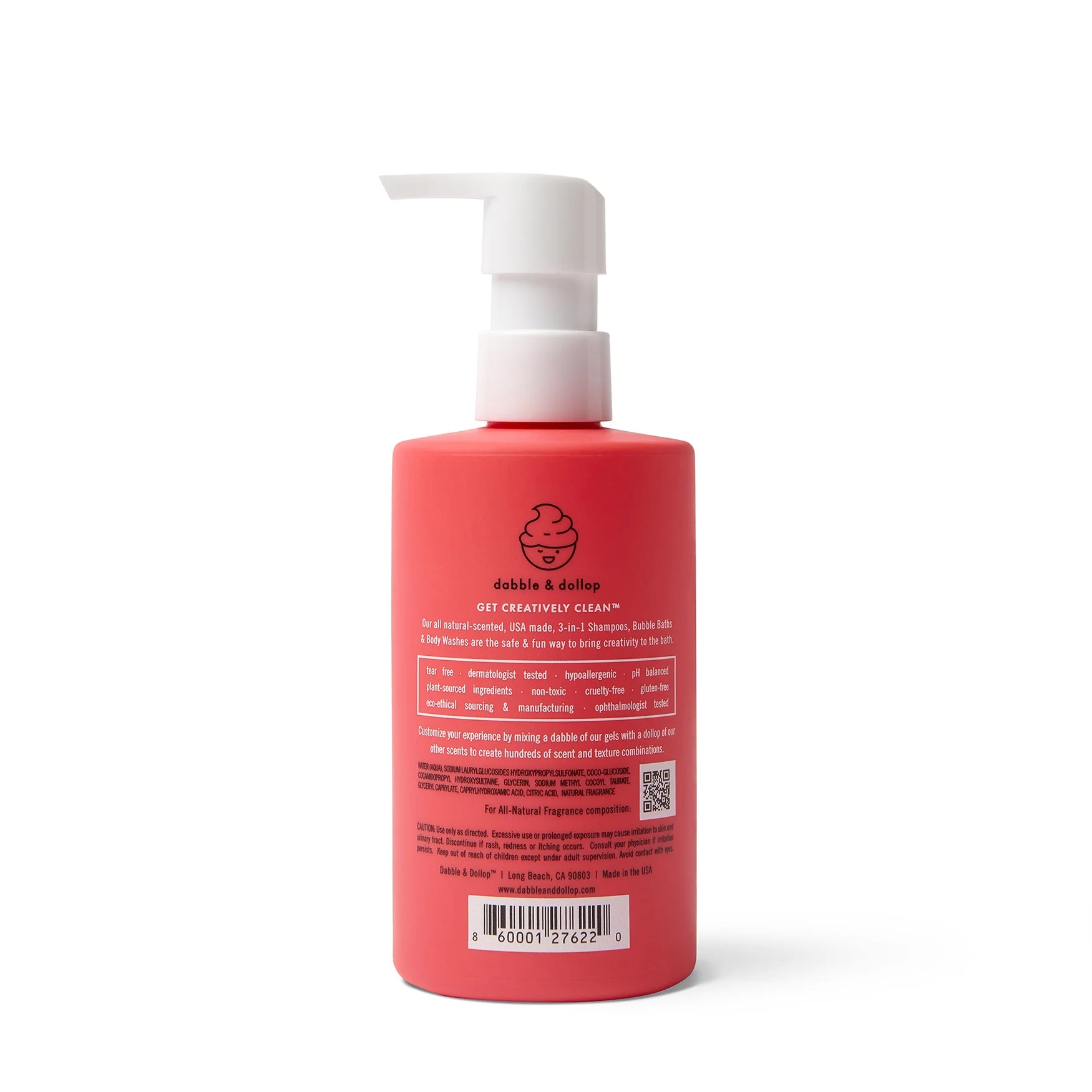Dabble & Dollop Strawberry Bubble Bath, Body Wash & Shampoo - Image 3