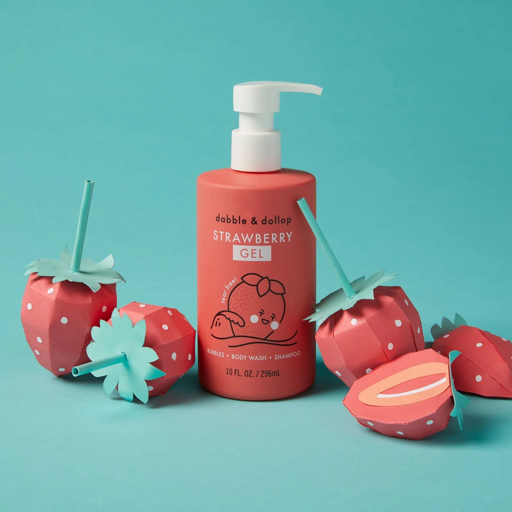 Dabble & Dollop Strawberry Bubble Bath, Body Wash & Shampoo - Image 5