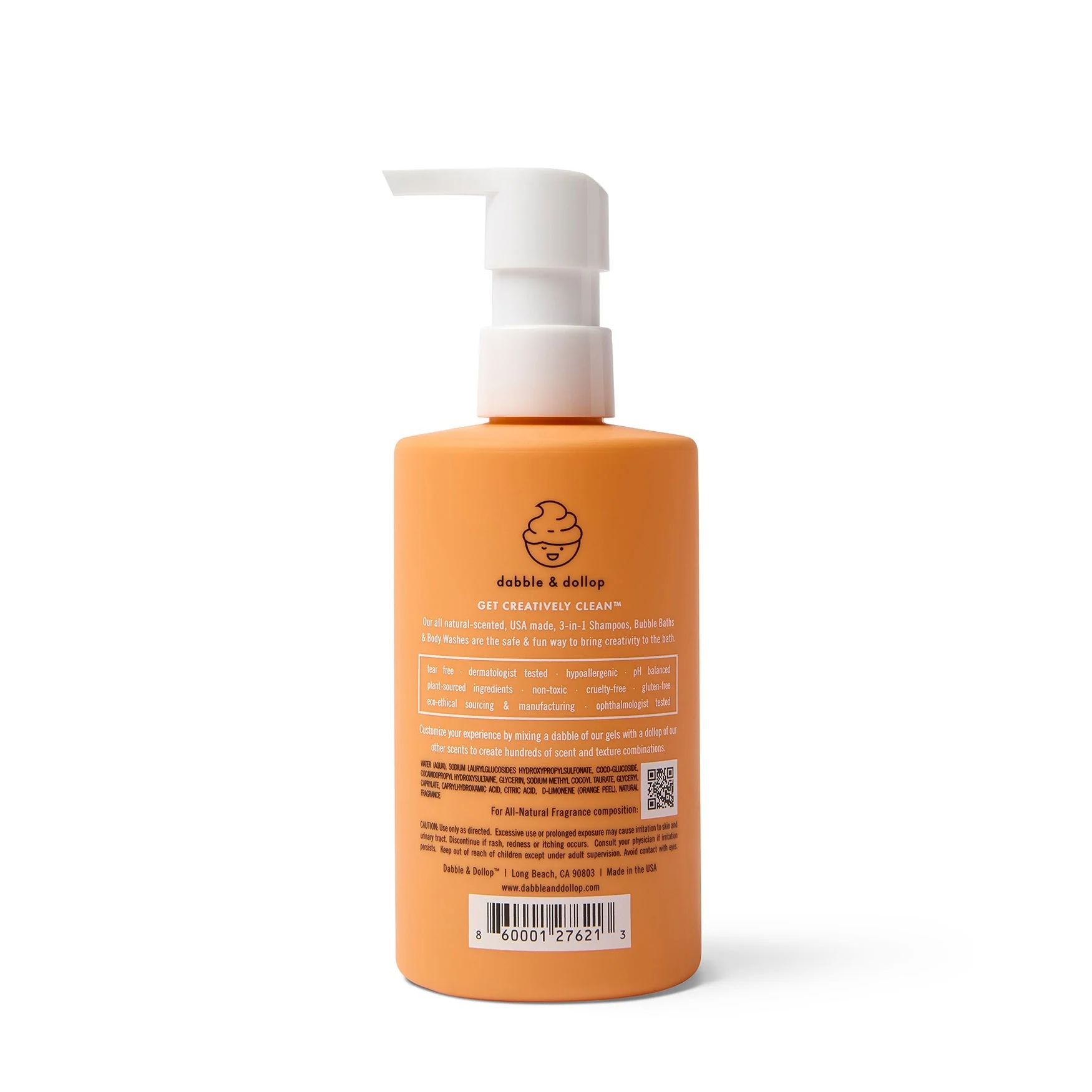 Dabble & Dollop Tangerine Bubble Bath, Body Wash & Shampoo - Image 3