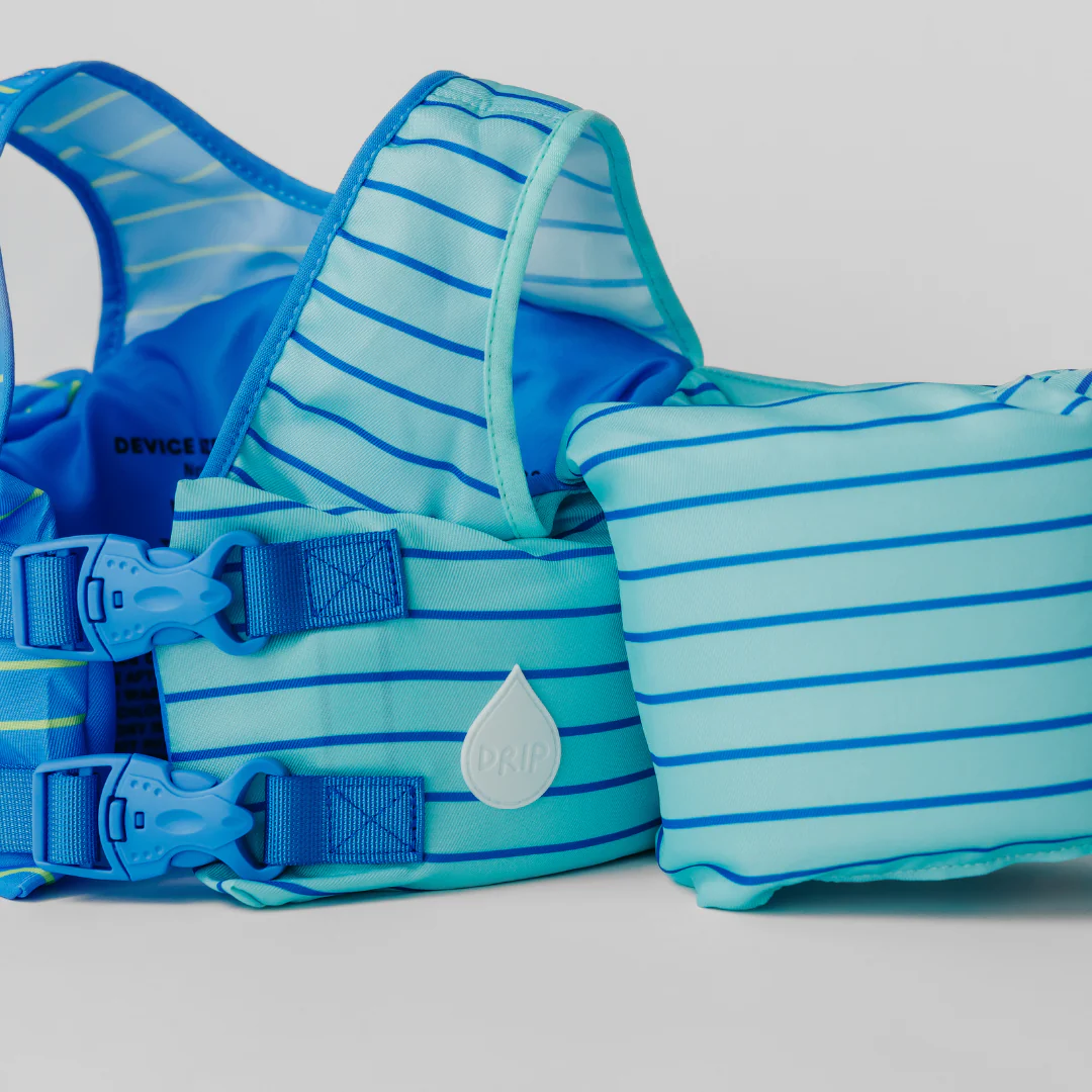 Dripfloats Blue Lemonade Stripe Kids Float - Image 5