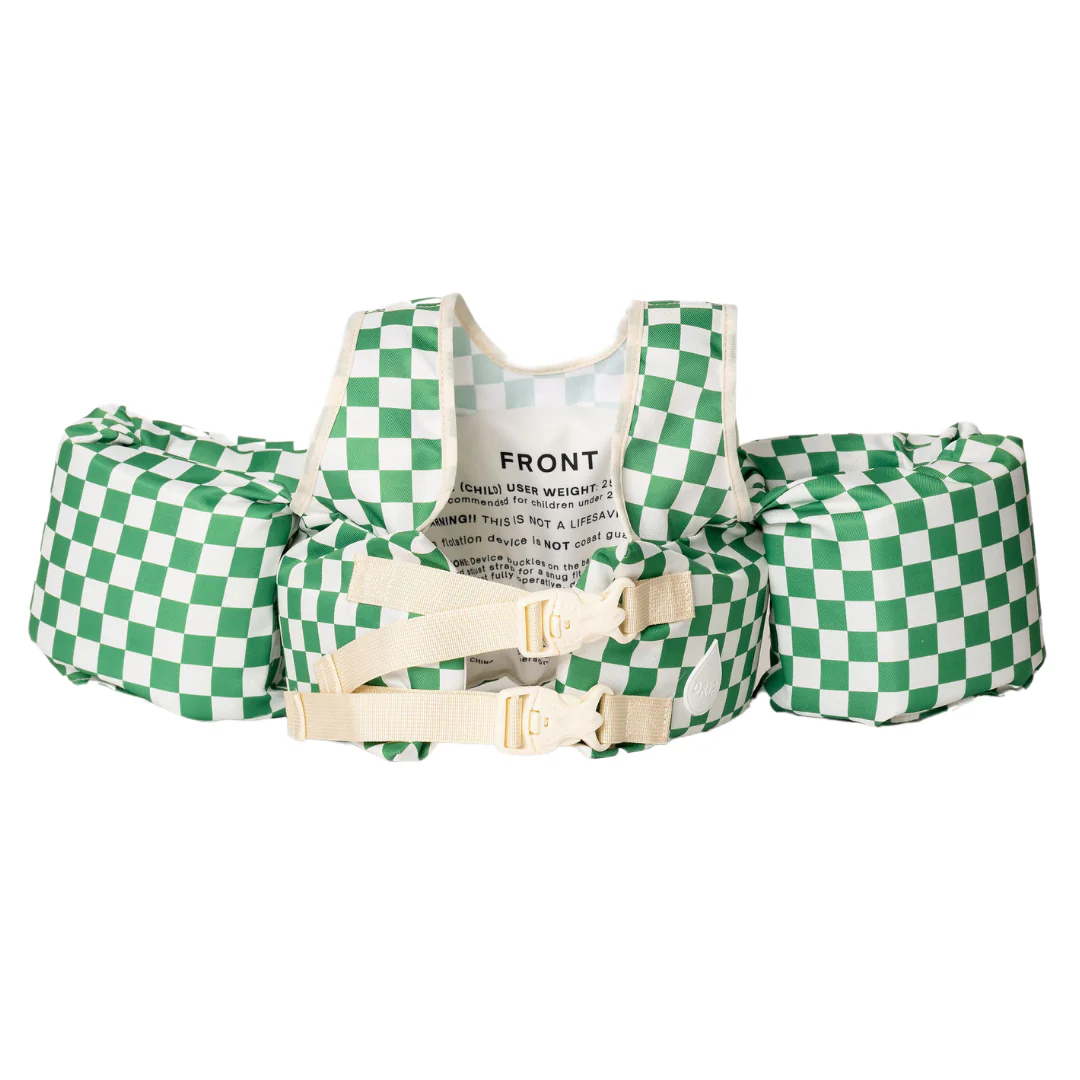 Dripfloats Green Checkered Kids Float - Image 3