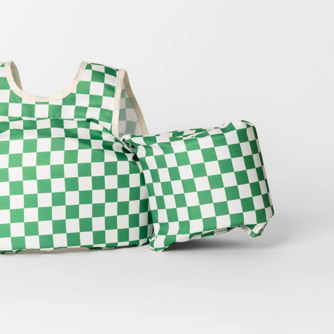 Dripfloats Green Checkered Kids Float - Image 4