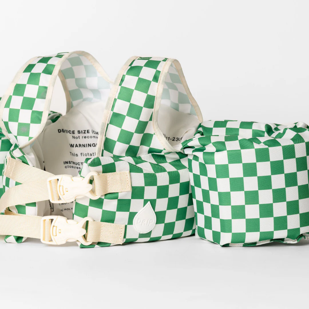 Dripfloats Green Checkered Kids Float - Image 5