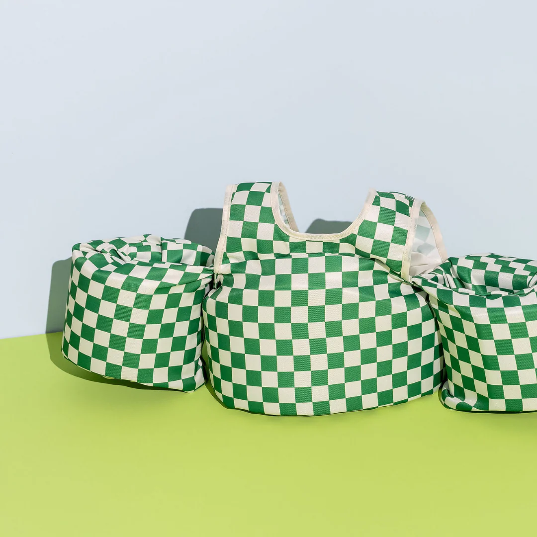 Dripfloats Green Checkered Kids Float - Image 6