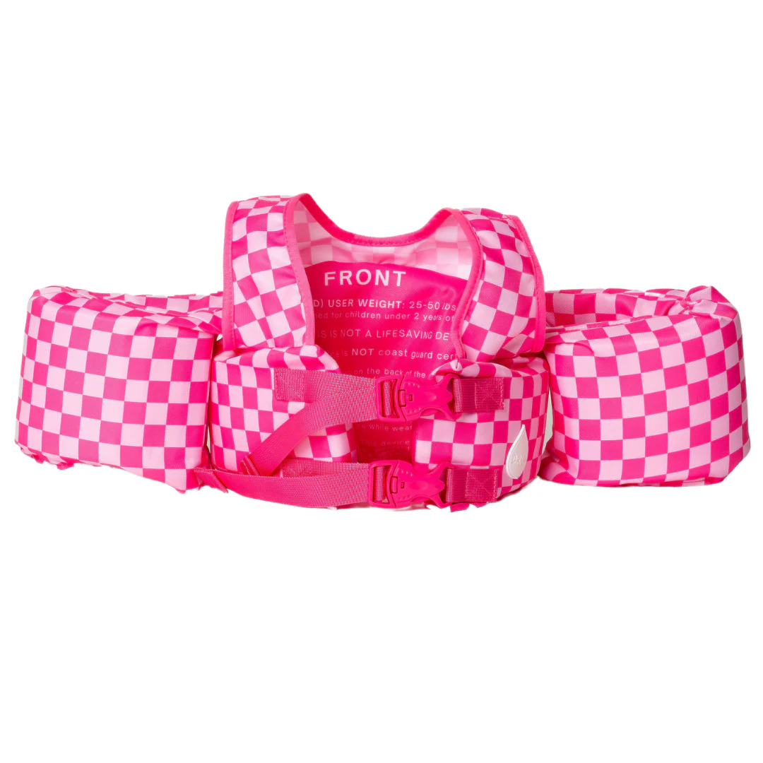Dripfloats Pink Checkered Kids Float - Image 3