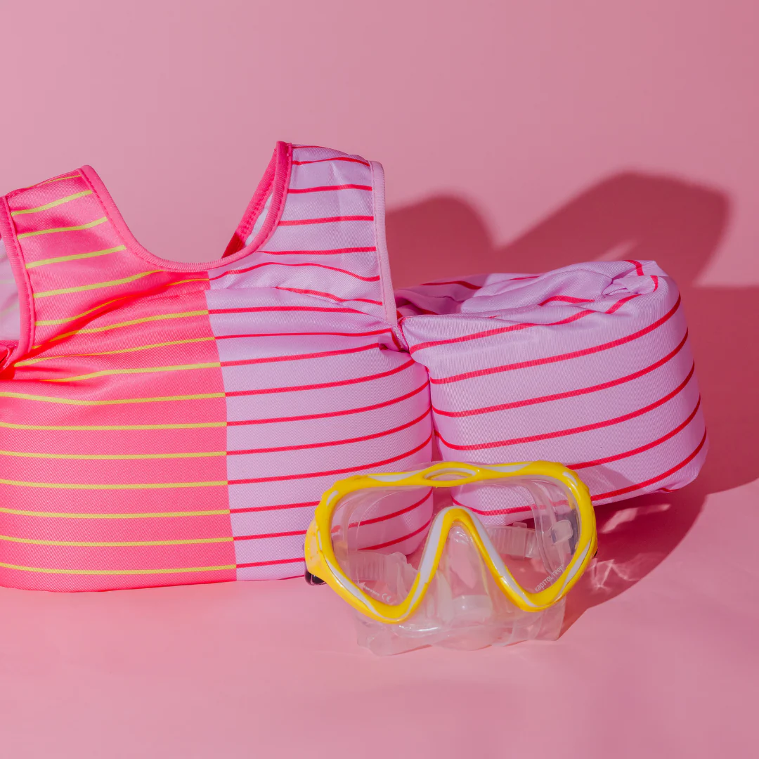 Dripfloats Pink Lemonade Stripe Kids Float - Image 3