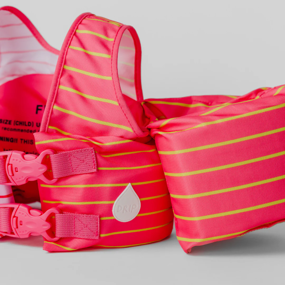 Dripfloats Pink Lemonade Stripe Kids Float - Image 4