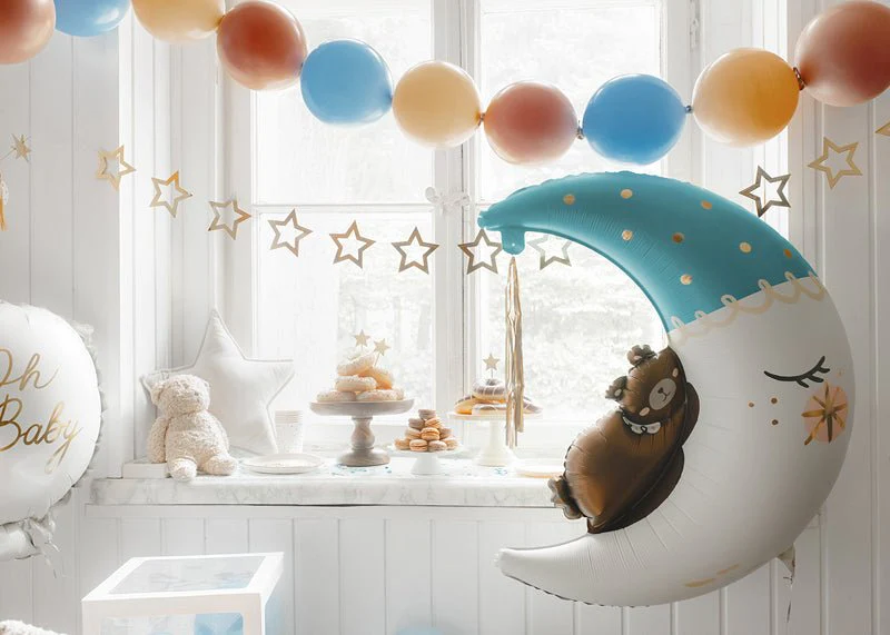 Ellie's Party Supply Bear on the Moon Balloon - Image 2