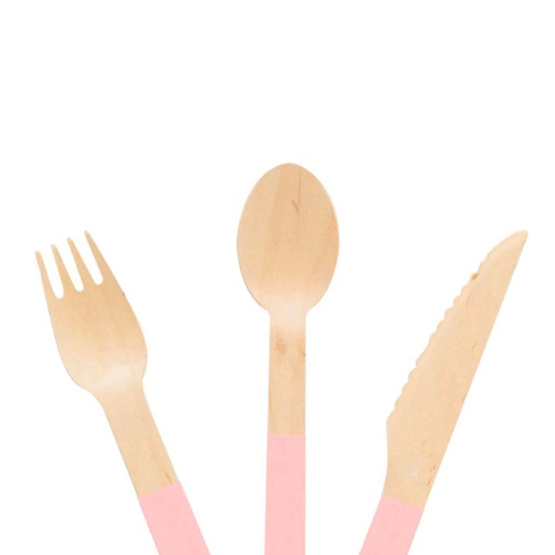 Ellie's Party Supply Pastel Pink Wooden Utensil Set – 24ct | ON SALE!! - Image 3