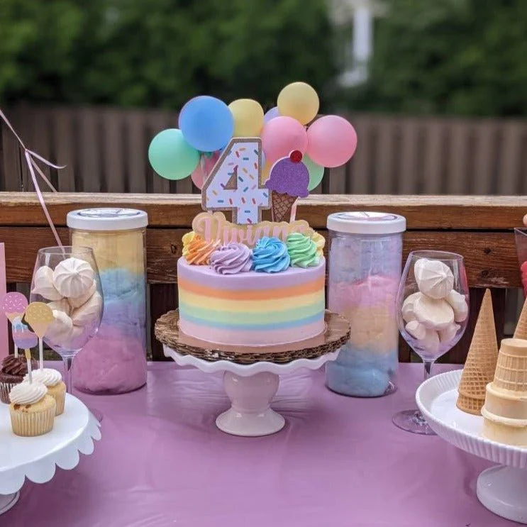Ellie's Party Supply Pastel Rainbow Mini Balloon Cake Topper - Image 2