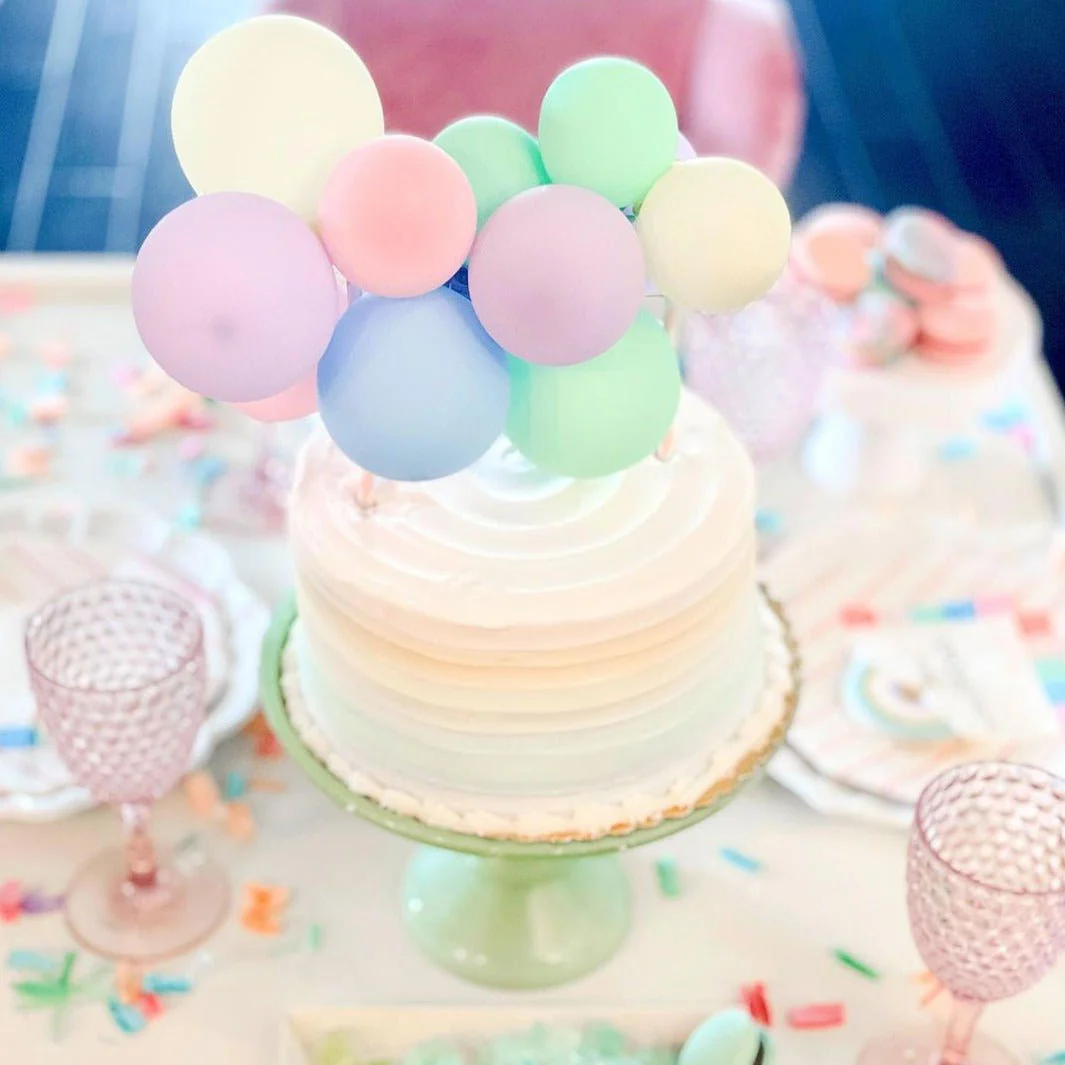 Ellie's Party Supply Pastel Rainbow Mini Balloon Cake Topper - Image 3