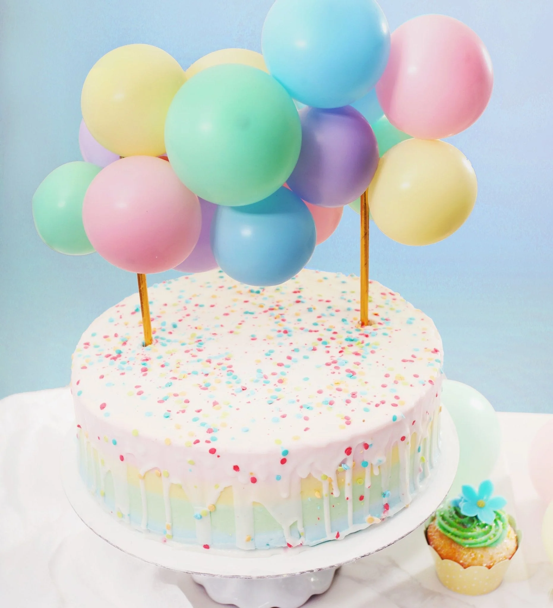 Ellie's Party Supply Pastel Rainbow Mini Balloon Cake Topper - Image 4